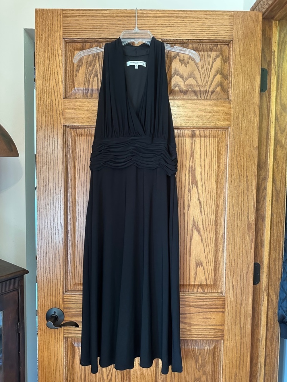 Gorgeous Black Sleeveless Halter Ruched Waist Dress -